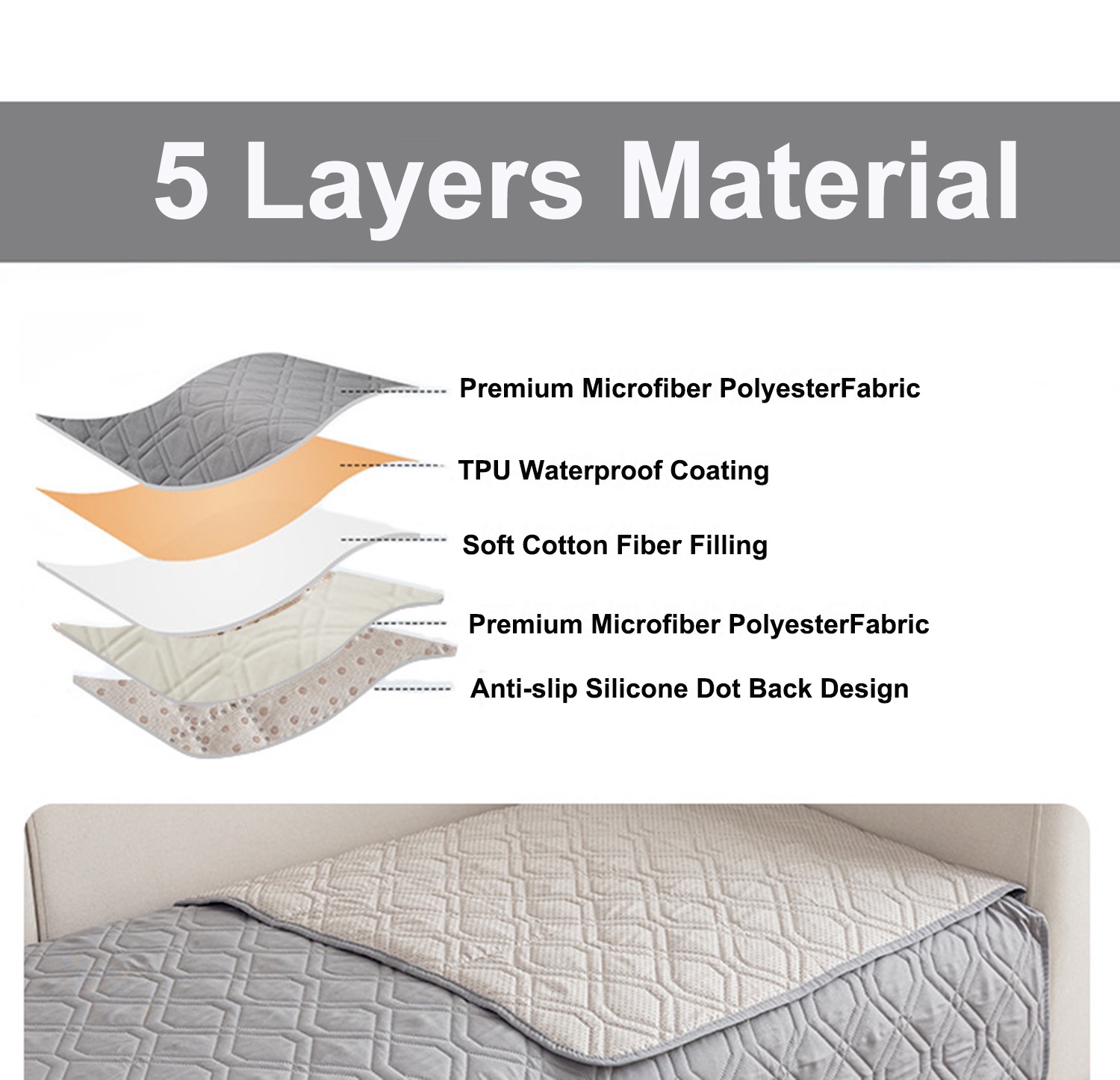 Waterproof Couch Covers 3 Cushion Couch,Non Slip 3 Seater Sofa Covers Washable,Furniture Protector with Side Pockets Elastic Straps for Dogs, Pets,Living Room(Dark Gray,3 Seater Sofa)
