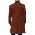 thumbnail image 4 of FAHUOMU Mens Trench Coat Notch Lapel Double Breasted Peacoat Wool Blend Casual Long Overcoat Winter Fall, 4 of 7