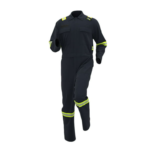 Hinvhai Men's Work Coverall High Visibility Overalls Mechanics Coveralls Workwear Jumpsuit with Multi Pockets Black L(L)