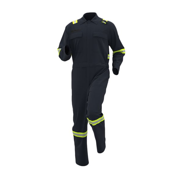 Men's Work Coveralls, Durable Polyester Zip-Front Jumpsuit with Reflective Stripes and Utility Pockets, for Mechanic Welding Shop