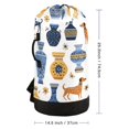 thumbnail image 3 of RMDQTR Durable Large Laundry Backpack with Drawstring Closure Ideal for Laundry Trips,Travel&Camping Ancient Greek Vases and Dogs, 3 of 7