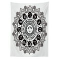 thumbnail image 3 of Ambesonne Astrology Tablecloth Rectangular Table Cover, Mandala Design, 52"x70", Black Grey, 3 of 4