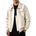 thumbnail image 3 of YFNNUP Mens Military Jacket Full Zip and Zipper Safari Field Jacket Multi Pocket Cargo Outdoor Coat Beige,XXXXL, 3 of 7