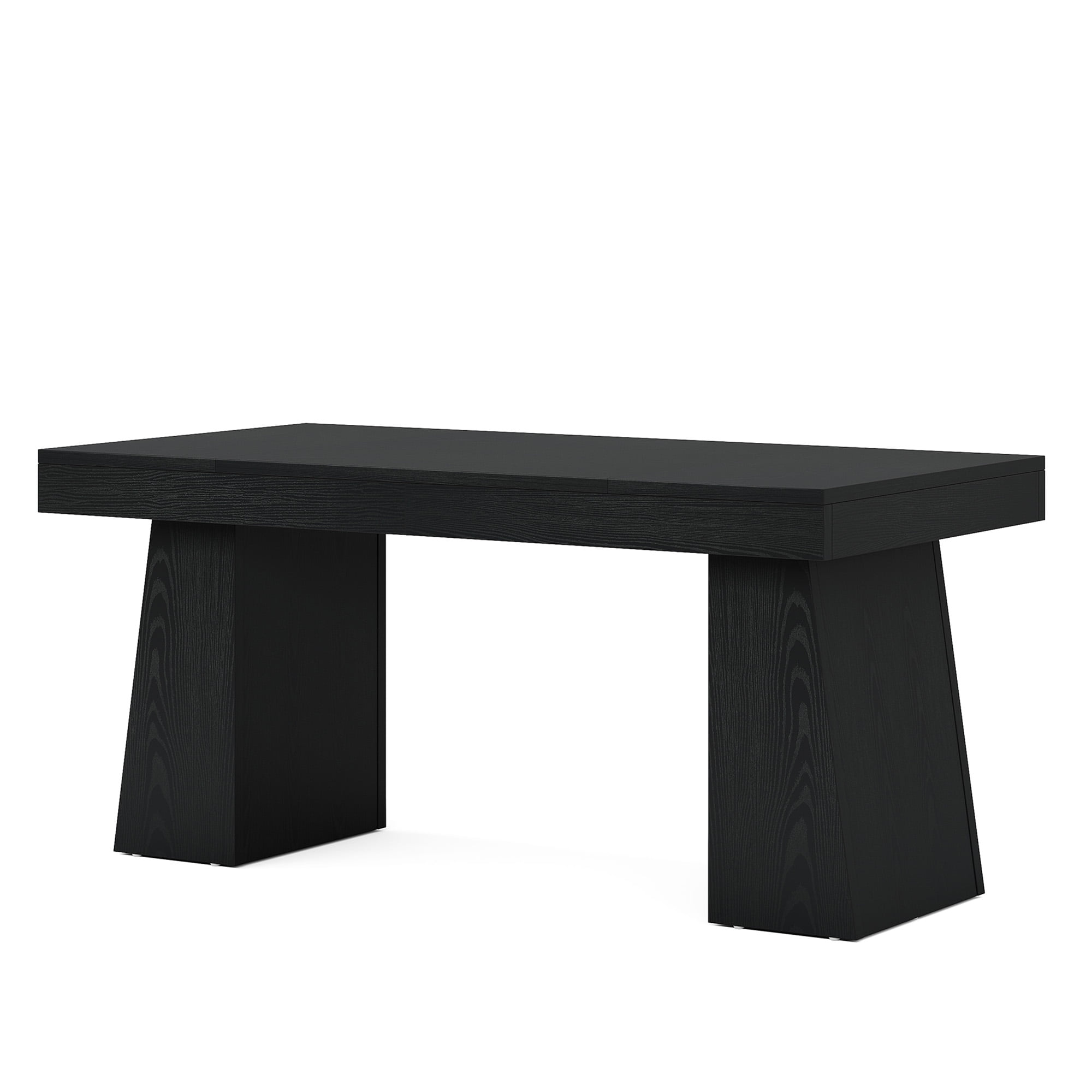 KIOOTTO 55" Executive Computer Desk, Modern Workstation with Trapezoid Base, Black