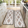 thumbnail image 4 of Kitchen Rugs Sets Of 2,Brown Triangular Geometric Pattern Anti Fatigue Kitchen Mat Rugs Non Slip Washable,Decorative Kitchen Floor Mats for Kitchen,Sink,Laundry,17"x47"+17"x47", 4 of 5