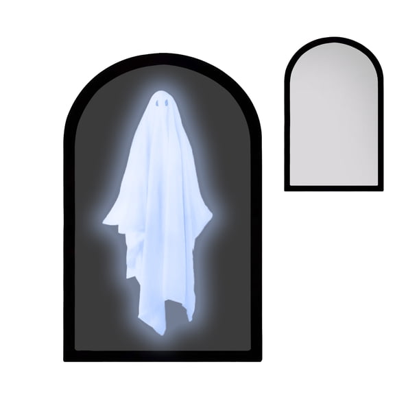 Yuarrent Fantasmas de Halloween Halloween Agregue elegancia a Halloween Espejo Sea Espejo Habitación Con Espejo S Encanto Decoración Sea Iluminación navideña luz blanca circular 50*30*2.2 cm