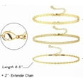 thumbnail image 4 of Gold Anklets for Women Waterproof 14k Gold Plated Cuban Link Anklets Non Tarnish Rope Herringbone Ankle Chain Summer Beach Jewelry Gifts for Women, 4 of 6