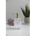 thumbnail image 3 of Rail19 Parisian Clear Fluted Glass Soap Dispenser - Refillable Lotion & Hand Soap for Kitchen and Bathroom, 10oz (Farmhouse Brass), 3 of 7