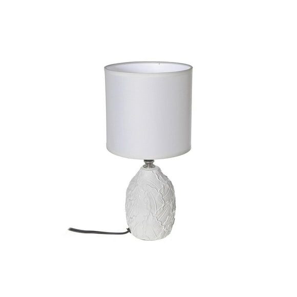 Ceramic Table Lamp With Shade Leaflet White
