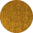 thumbnail image 1 of Ahgly Company Machine Washable Indoor Round Abstract Yellow Modern Area Rugs, 5' Round, 1 of 4