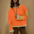 thumbnail image 4 of Penkiiy Womens Star Oversized Sweatshirt Drop Shoulder Crewneck Y2K Pullover Tops Trendy Preppy Clothes Ladies Fall Clothing XL Orange, 4 of 6