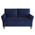 thumbnail image 4 of Topline Home Furnishings Blue Velvet Sofa-Loveseat Collection, 4 of 4