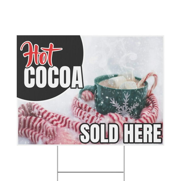 Hot Cocoa, Hot Chocolate Yard Sign, 18x12, 24x18, 36x24, H-Stake Included, v1