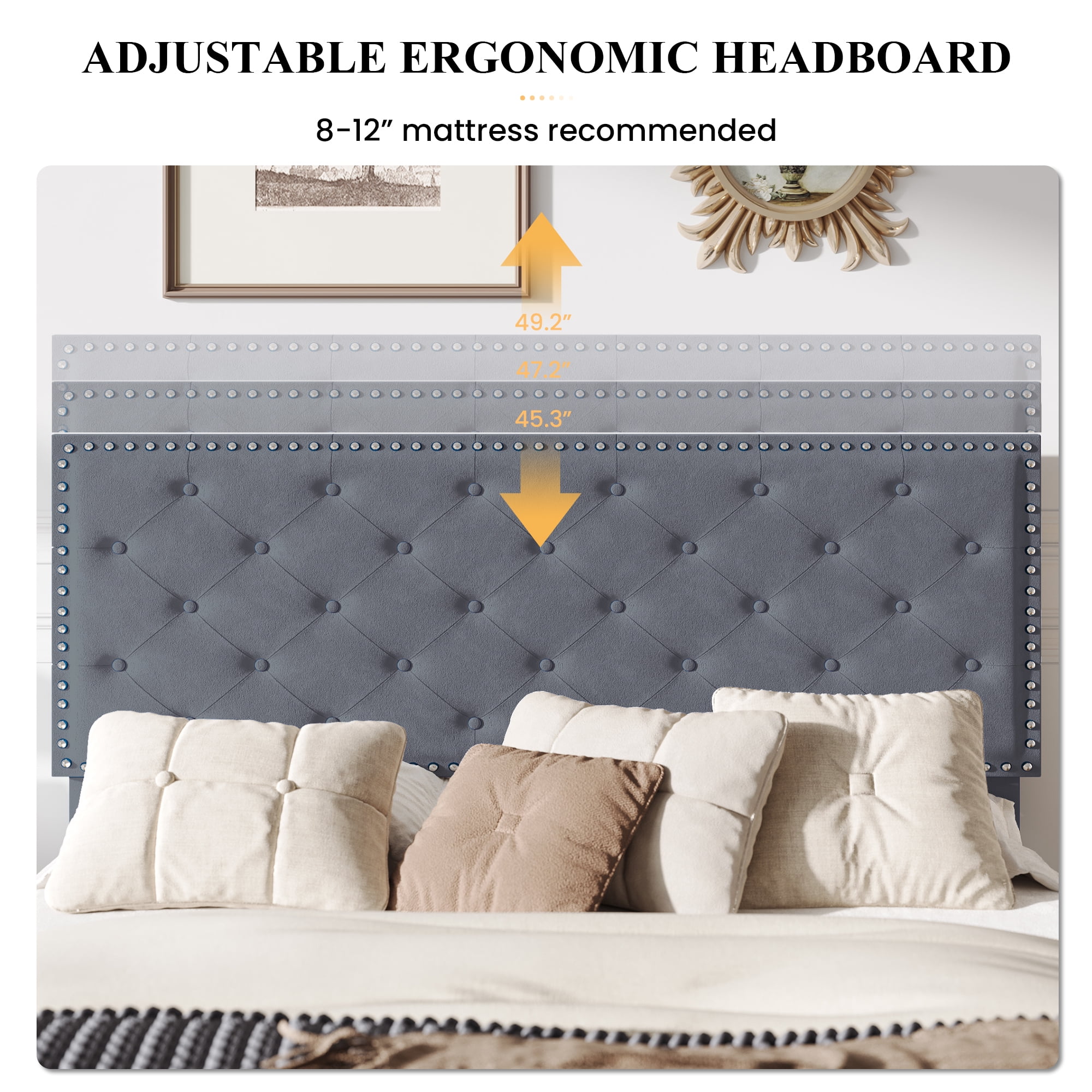 Average queen on sale headboard size