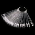thumbnail image 1 of 150 PCS Fan-shaped Nail Art Tips Sticks Display Polish Board Display Practice Sticks Tool with Metal Split Ring Holder, Transparent, 1 of 4