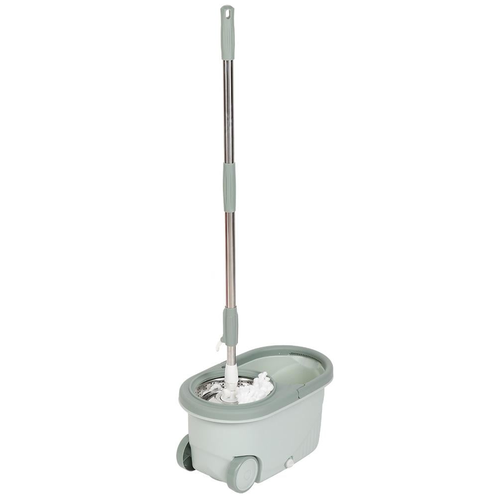 Mgaxyff 360° Rotating Spin Mop Microfiber Mop Head Bucket Dry Wet Floor