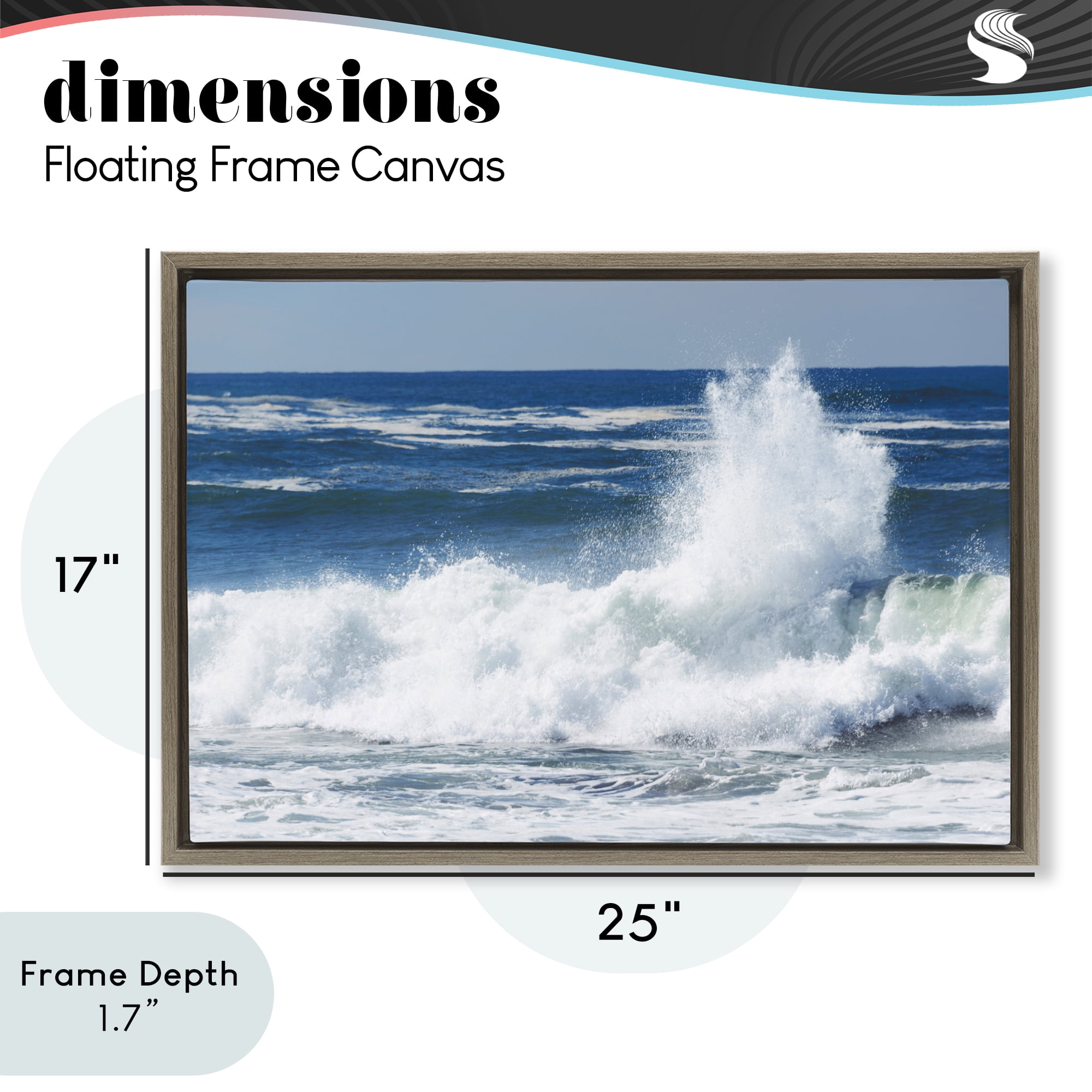 Stupell Industries Crashing Waves Splash Brown Framed Floater Canvas Wall Art, design by JLM Photographs