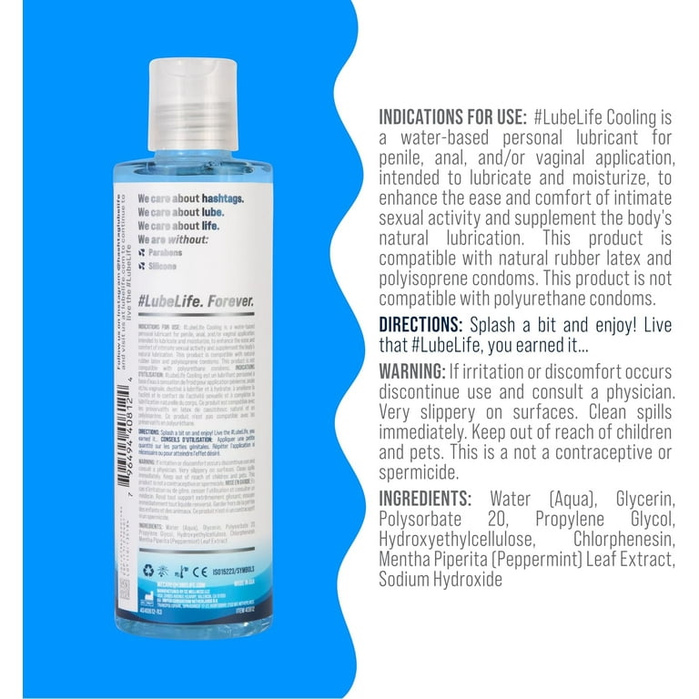 LUBELIFE Water-Based Cooling Lubricant For Sex, Non-Staining Tingling Feel Personal Lube, 8 fl oz - Walmart.com LUBELIFE Water-Based Cooling Lubricant For Sex, Non-Staining Tingling Feel Personal Lube, 8 fl oz - Walmart.com