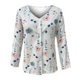 thumbnail image 4 of ICHUANYI Liquidación Blusa casual de manga larga de verano para mujer con cuello en V y estampado ICHUANYI WER2023082201181, 4 of 5