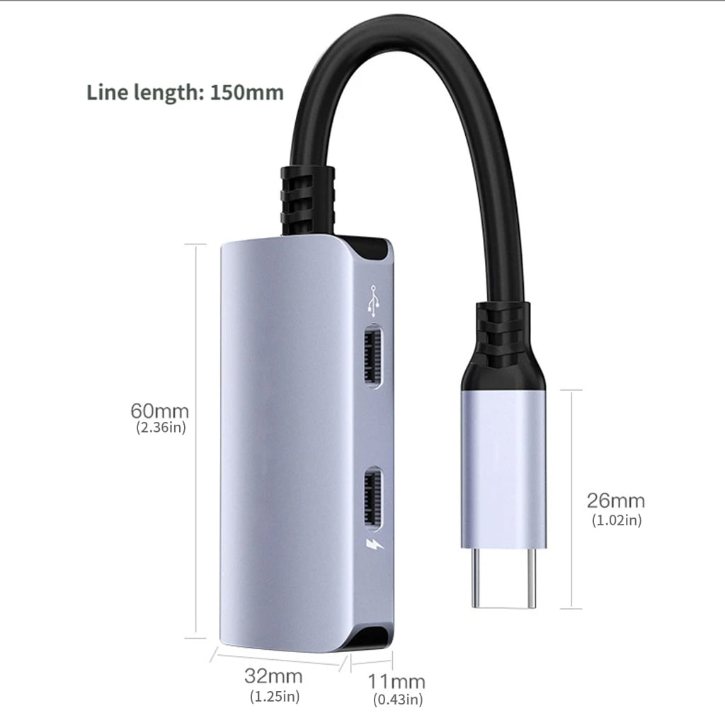 Tizuqe Plugs and Play Type C Hub Docking Station USB C to USB C Adapters for 4K 60Hz Display PD65W Charging for Electronics