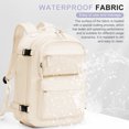 thumbnail image 6 of Travel Backpack for Women Men, Waterproof Carry on Backpack for Traveling on Airplane, Personal Item Bag Airlines Approved, College Laptop Backpack with Shoe Compartment Casual Daypack, Beige, 6 of 9