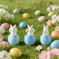 thumbnail image 7 of Blue Ceramic Bunny Figurine, Easter Decorations for Home, Spring Rabbit Statue for Table Mantel Shelf, Cute Pastel Easter Gift, 7 of 7