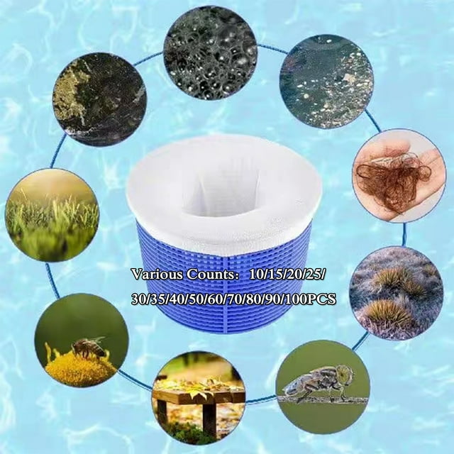 Pool Skimmer Socks for Filter, Basket and Separator Filter Sock Net Cleaning Debris and Leaves