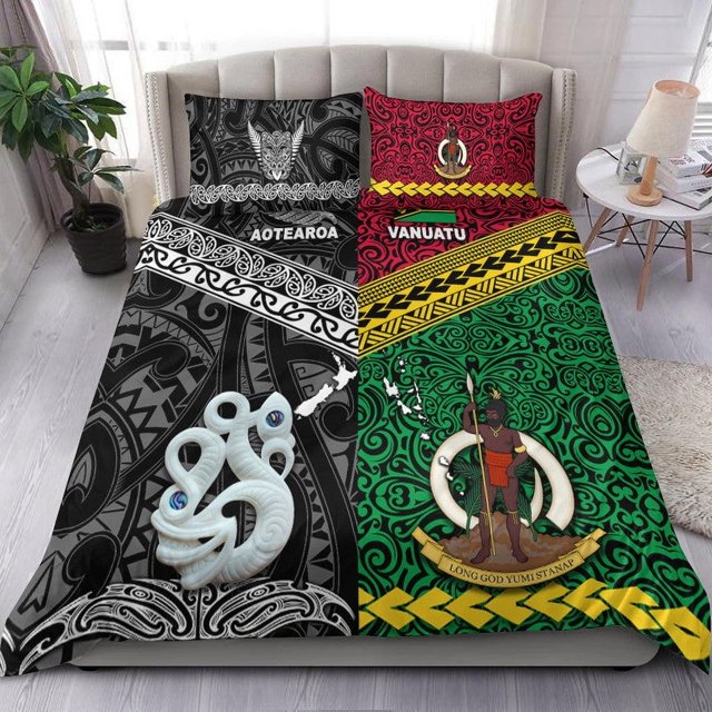 Juego de cama Nueva Zelanda y Vanuatu Juntos Negro LT8