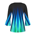 thumbnail image 4 of Summer Savings 2024! TAGOLD Womens 3/4 Long Sleeve Summer Tops, Women's Casual Trumpet 3/4 Sleeve Print Buttoned Basic Ruched Corset Tunic Tops Pleated T-shirts Blouses, 4 of 4