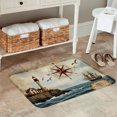 thumbnail image 2 of FJPT Nautical Lighthouse Compass And Sailboat Non Slip Flannel Polyester Floor Mat For Bathroom Kitchen Bedroom Decor 16x24 inch, 2 of 5