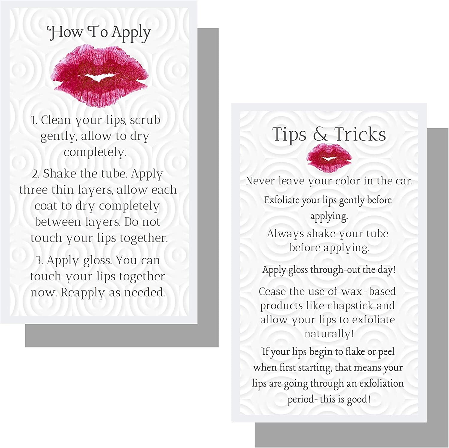50 How To Apply Lipsense by SeneGence/Tips and Tricks Cards Double ...