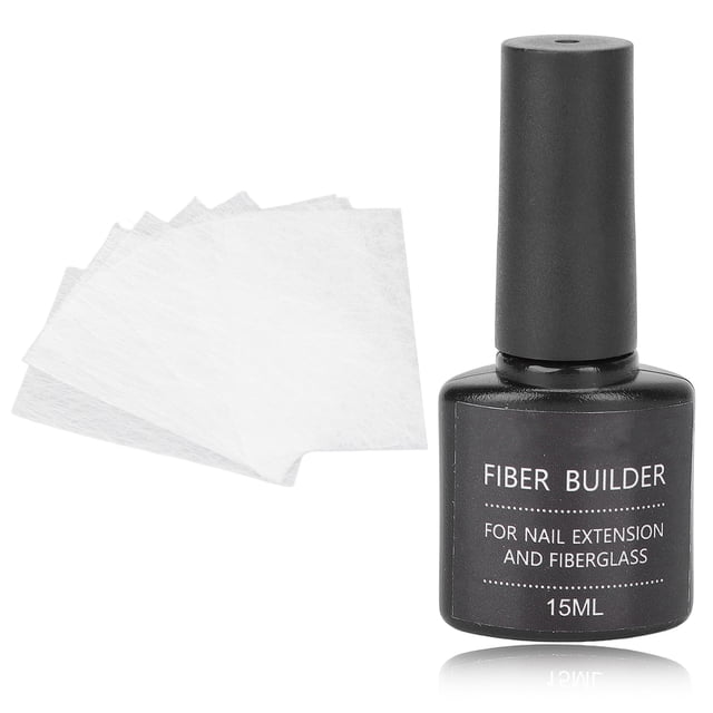 Kit de extensión de uñas de fibra de vidrio, 15 ml de gel de extensión y 10 láminas de fibra de vidrio para mujeres, accesorios de extensión de uñas DIY