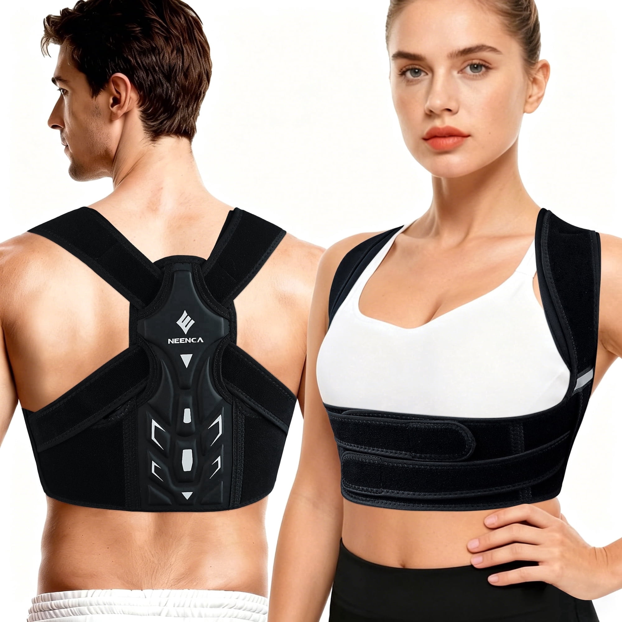 NEENCA Back Brace Posture Corrector for Women and Men,Back Straightener Posture Corrector, Scoliosis and Hunchback Correction, Back Pain, Spine Corrector, Support, Adjustable Posture Trainer-L