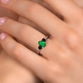 thumbnail image 4 of Gem Stone King 10K Two Tone Gold Green Nano Emerald and Black Onyx Engagement Ring for Women | 0.86 Cttw | Oval 7X5MM | Gemstone May Birthstone | Size 6, 4 of 6