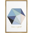 thumbnail image 3 of PixonSign Framed Canvas Print Wall Art Blue Hexagon & Motivational Phrase Geometric Shapes Digital Art Modern Art Minimalist Multicolor Neon for Living Room, Bedroom, Office - 16"x24" Natural, 3 of 5