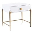 thumbnail image 1 of TOV Furniture Bajo 24"H Transitional Wood Side Table in White/Gold, 1 of 9