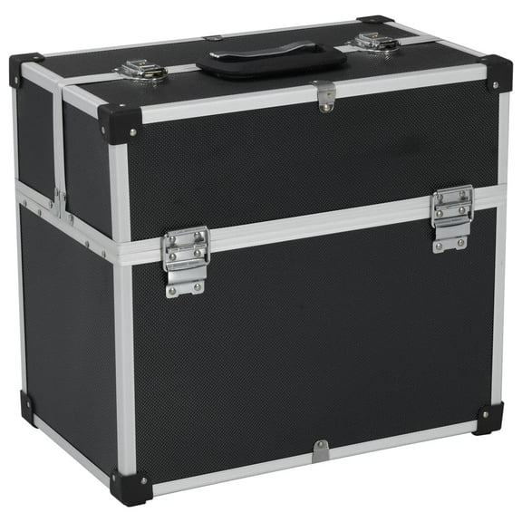 vidaXL Tool Case 15"x8.9"x13.4" Black Aluminum