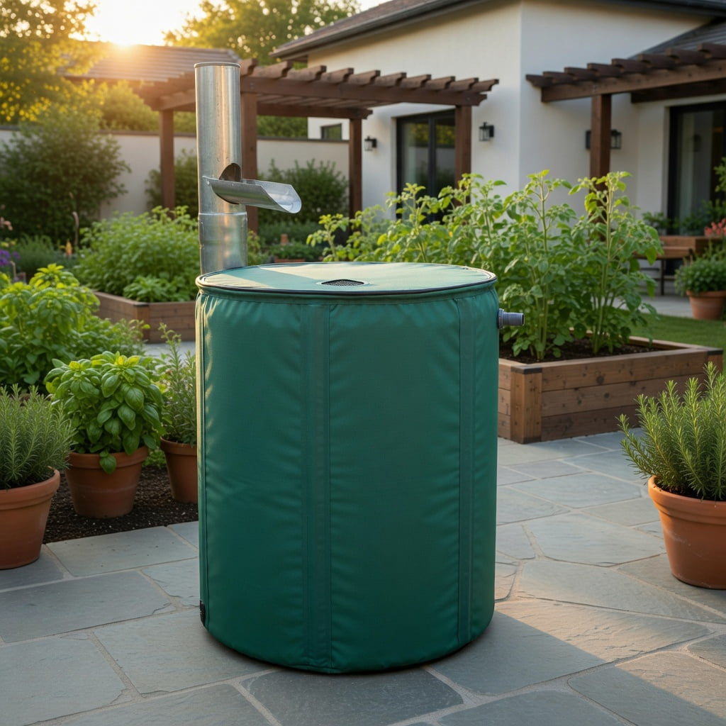 Topcobe 53 Gallon Portable Collapsible Rain Barrel Water Collector, Portable Rain Collection System