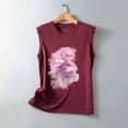 thumbnail image 4 of Débardeurs pour Femmes Col Rond Coupe Ample Basique Imprimé Blouse Décontractée Été Sans Manches Tunique d'Entraînement, 4 of 5