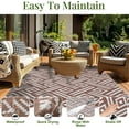 thumbnail image 4 of SHIQI-Outdoor Rug 8x10 Patio Waterproof, Large Outdoor Plastic Straw Rug, Reversible Out Door Carpet for Camping, Deck, Rv, 8 x 10 Area Carpet for Balcony, Porch, Backyard, White and Brown, 4 of 4
