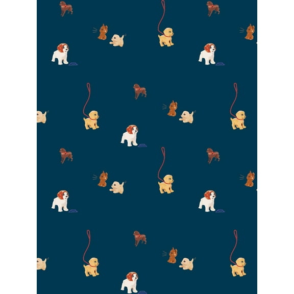 Barbie's Pups Removable Vinyl Wallpaper, Navy