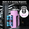 thumbnail image 4 of MoKo Magnetic Water Bottle Holder with Clear Phone Pouch, Built-in 5 Magnets Fitness Bag for Men and Women Compatible with Most Water Bottles, Gym Accessories Gifts, Purple, 4 of 8