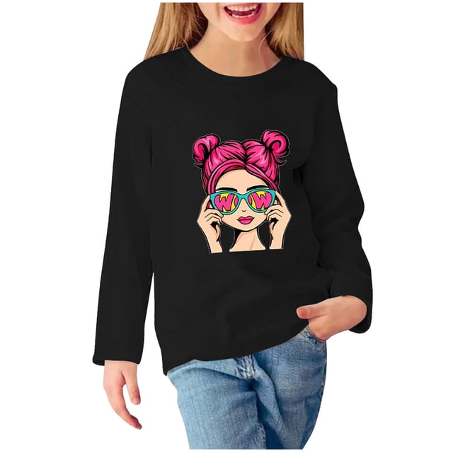 Birdeem Robe de Fille Fleurie Imprimée Col Rond Chandail pour Filles Chandail à Capuchon pour Enfants Haut Brodé Fleur