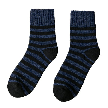 

1/5 Pairs Men s Casual Combed Cotton Socks Thick Cotton Socks for Autumn and Winter with Striped Pattern for Outdoor Wearing