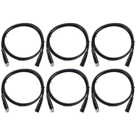 6 Rockville RDX5M5 5' 5-Pin Male-Female DMX Lighting Cables 100% Copper