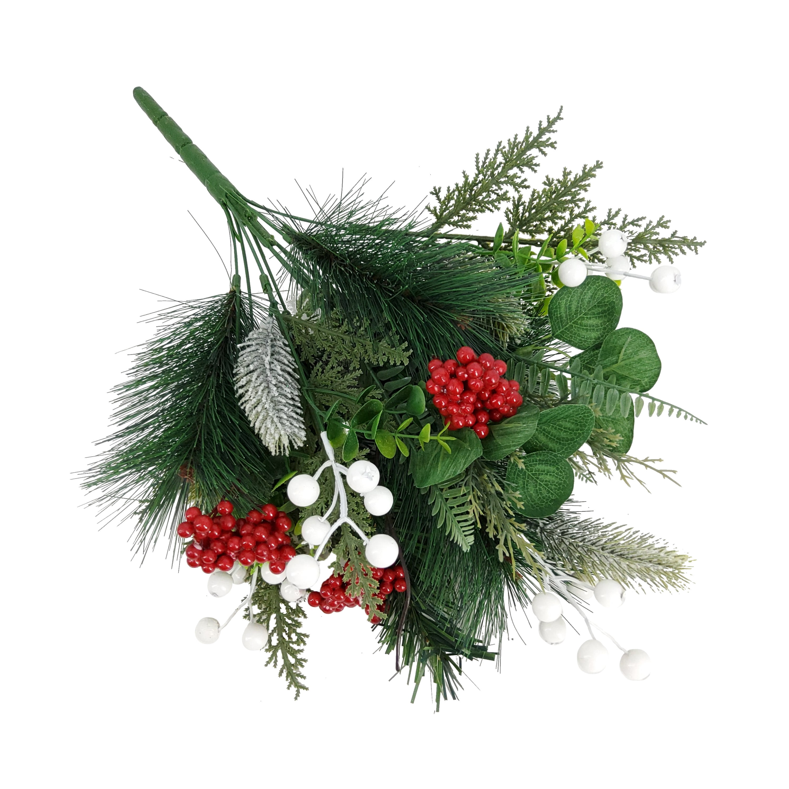 Mainstays 21.5''H Indoor Decorative Greenery Berry Mixed Bouquet, Green and Red Color.