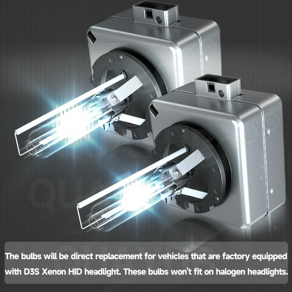 QUAYUB HID D3S Xenon Headlight Bulbs 6000K Cool White 35W Replacement 66340 42403 42302 Headlamp - Pack of 2(Not fit Halogen Headlight Assembly)