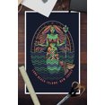 thumbnail image 3 of Long Beach Island, New Jersey, Mermaid, Distressed Vector (12x18 Wall Art Poster, Room Decor), 3 of 3
