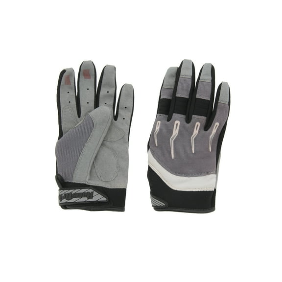 Race-Driven ATV/MX/Off Road Silicone Fingertip Riding Glove -Silver Youth Medium