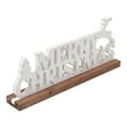 thumbnail image 3 of Rustic White Merry Christmas Signs for Home Decor 16", Snowflake Centerpiece Wooden Plaque Free Standing Wood Room Sign, Distressed Handmade Tabletop Christmas Decorations, 3 of 8